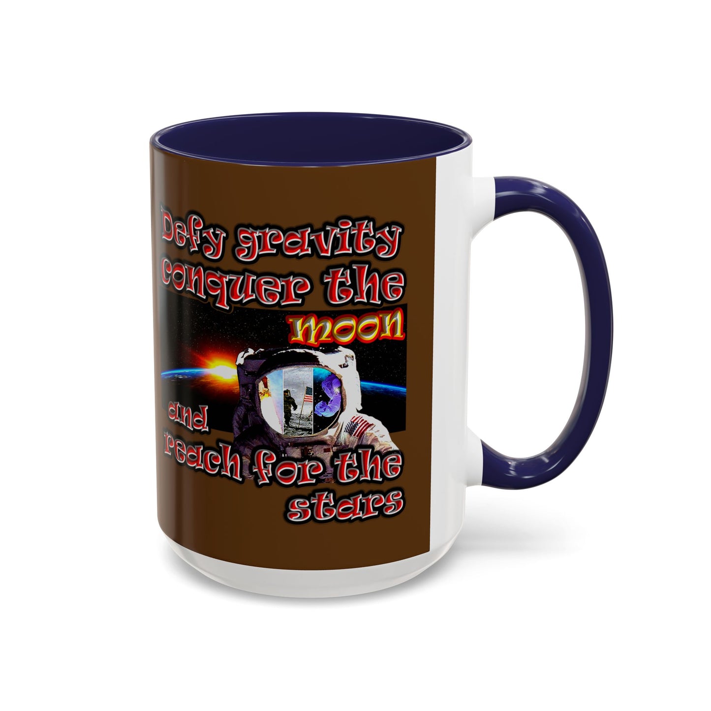 defy conquer reach - Accent Mug (brown)