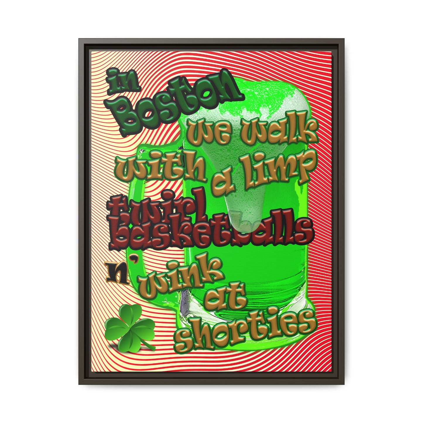 celtics logo - framed canvas art (yellow-orange wave)