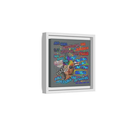 drop the beat - framed canvas art (dark grey)