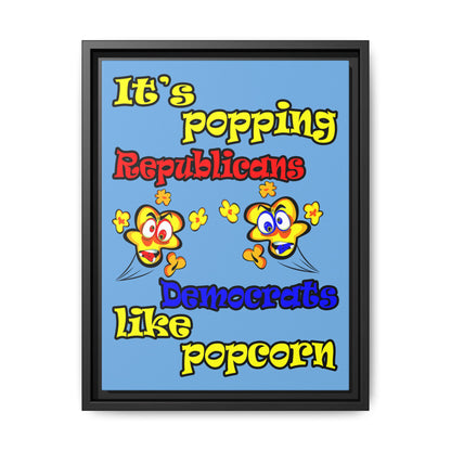 popping like popcorn - framed canvas art (light blue)