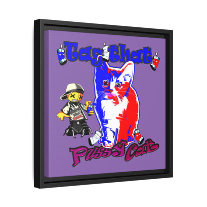tag that - framed canvas art (light purple)