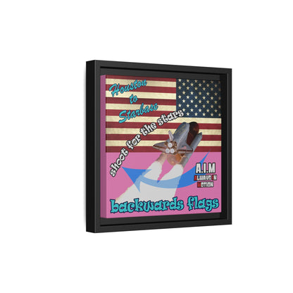 shoot for the stars - framed canvas art (light pink)