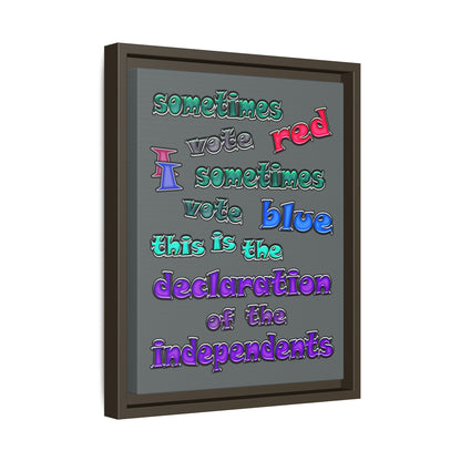 declaration of the independents - framed canvas art (dark grey)