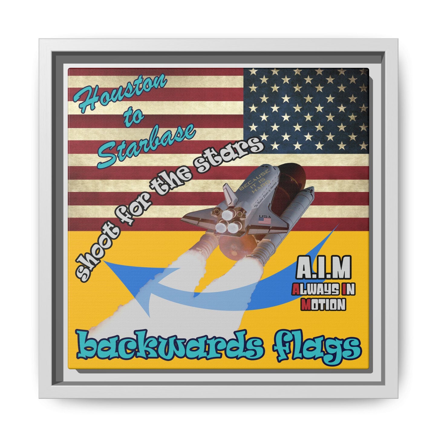 shoot for the stars - framed canvas art (yellow)
