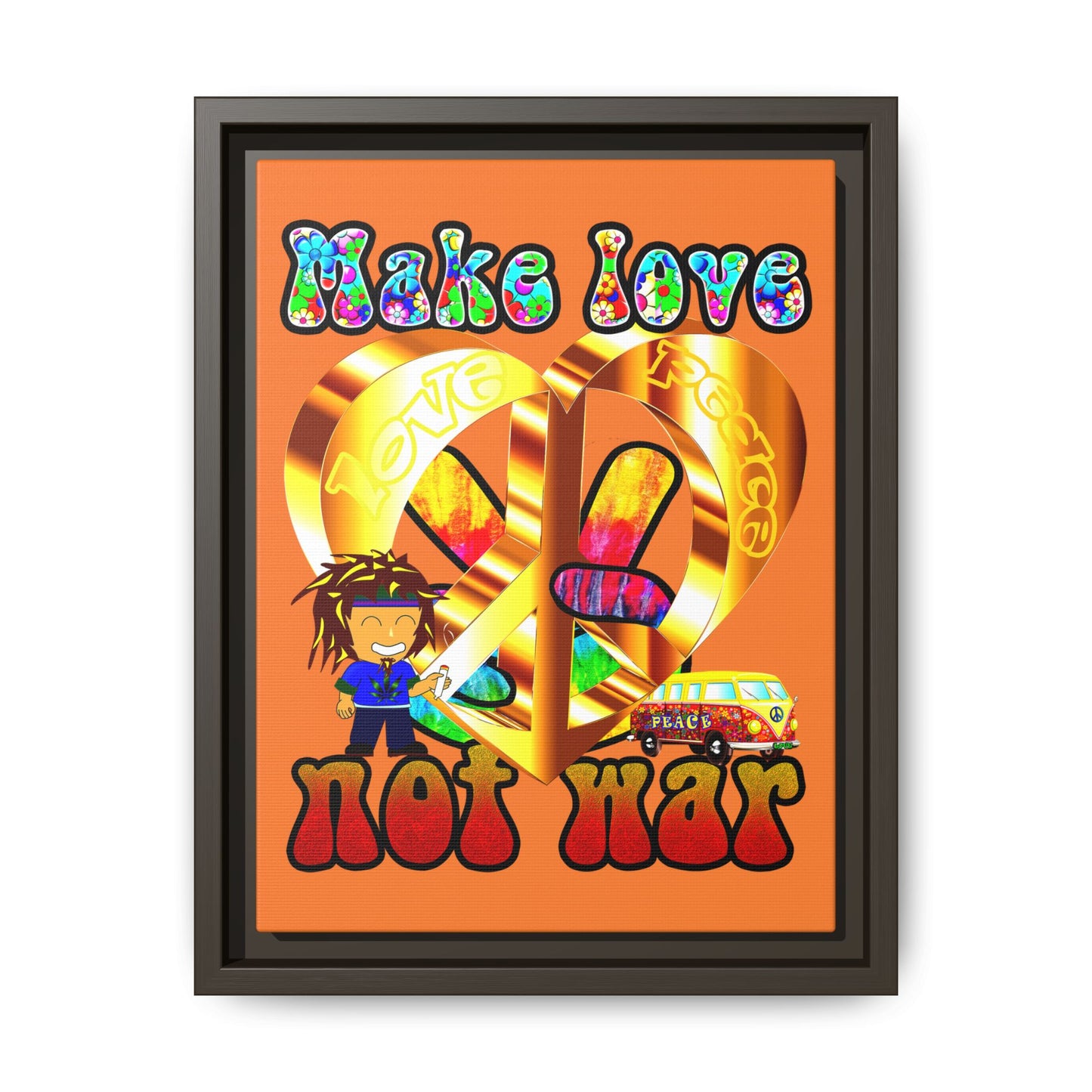 love peace - framed canvas art (crusta)