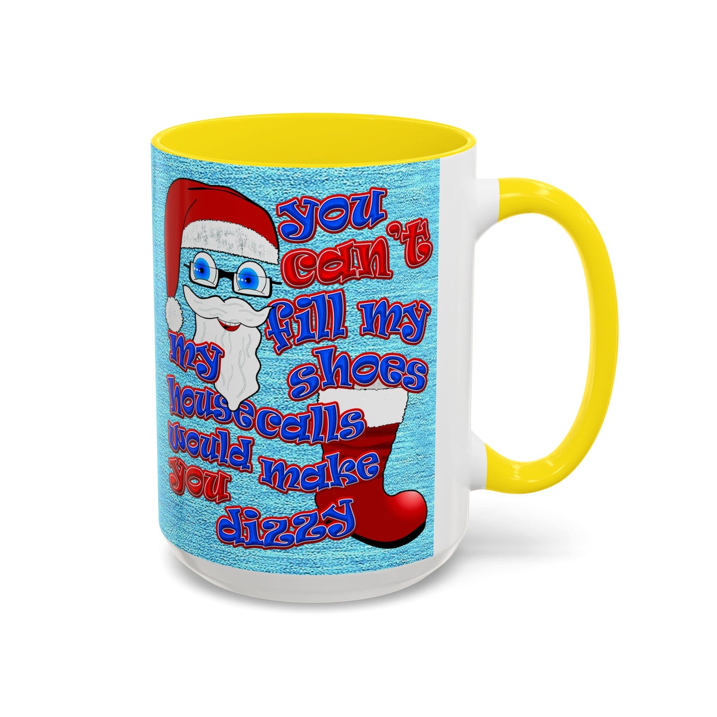 santa's shoes - Accent Mug (faded dark blue)