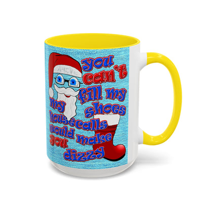santa's shoes - Accent Mug (faded dark blue)