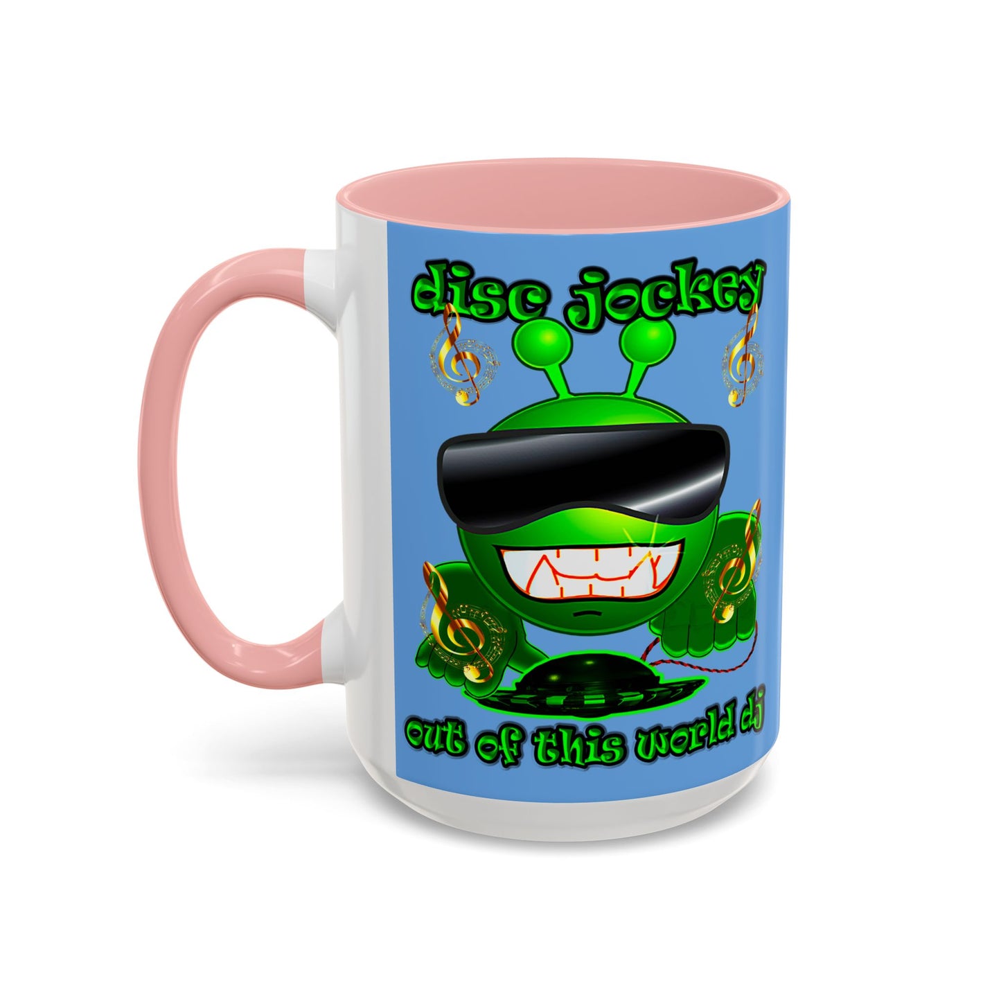 disc jockey - Accent Mug (light blue)