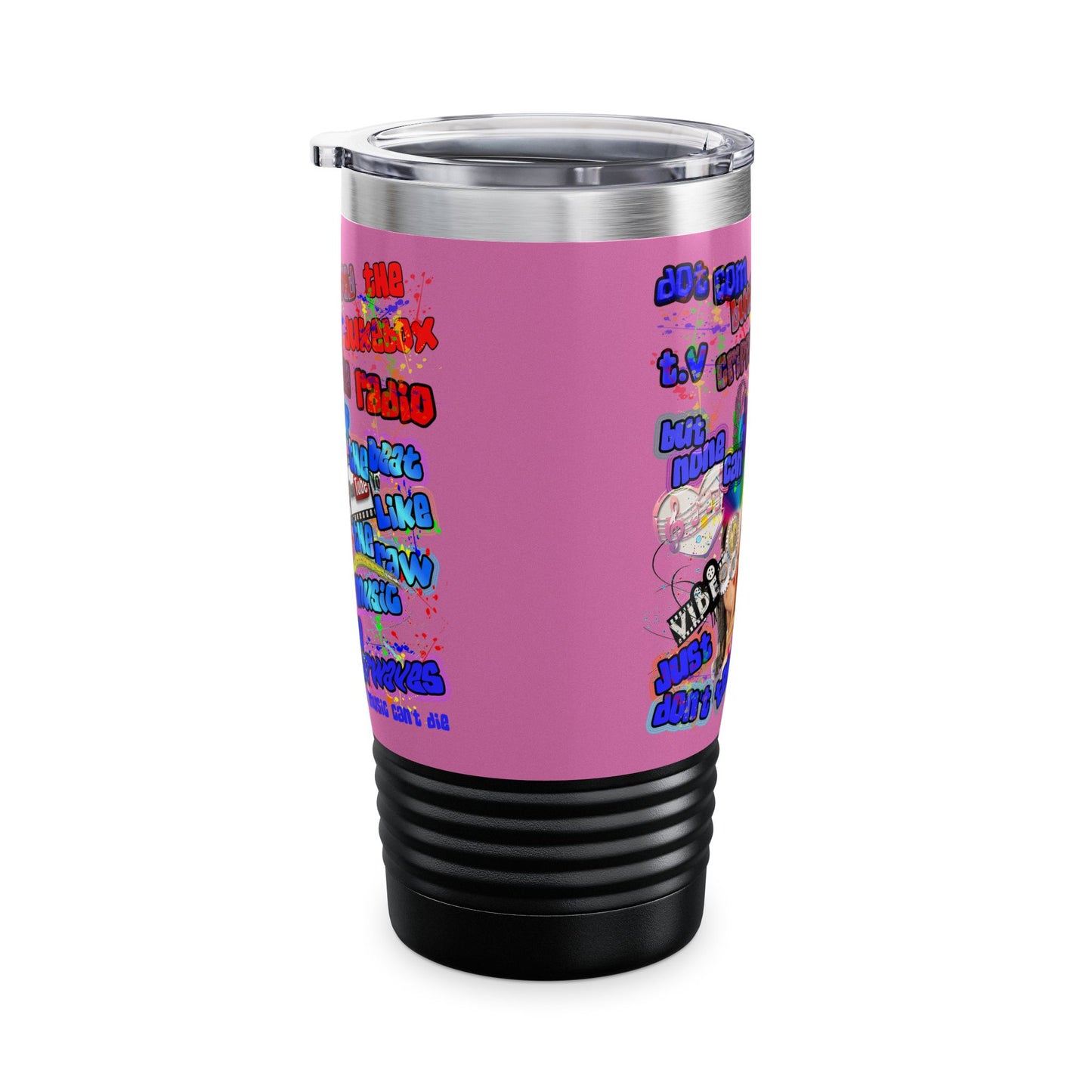 drop the beat - Ringneck Tumbler, 20oz (light pink)