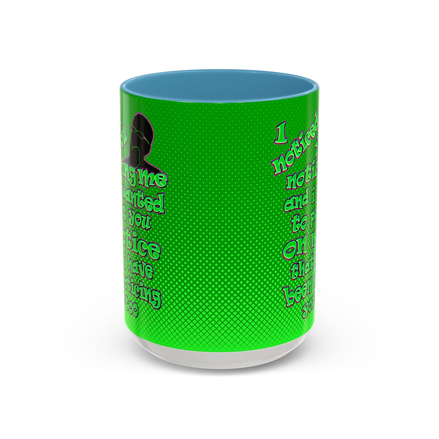 noticed you noticing - Accent Mug (logo green)