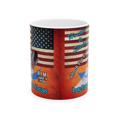 shoot for the stars - White Mug (burnt orange)