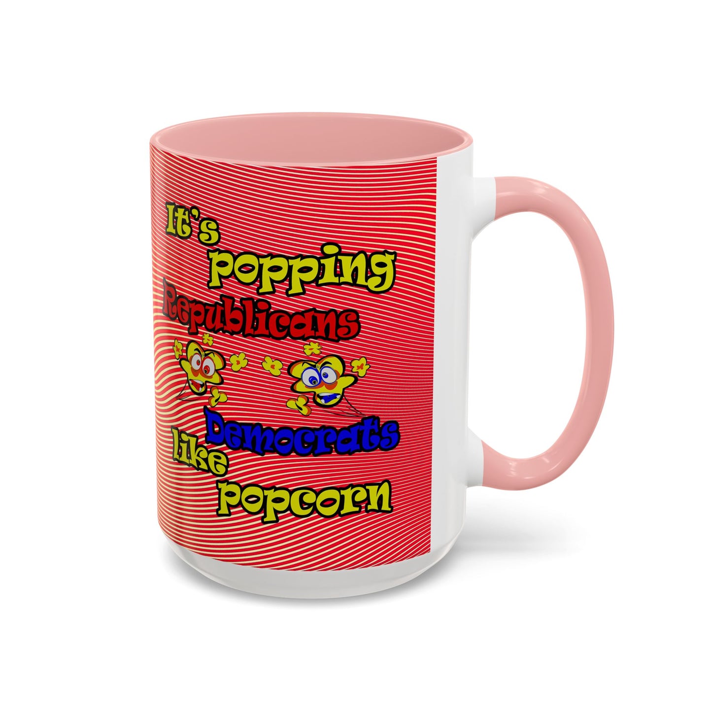 popping like popcorn - Accent Mug (yellow-orange wave)