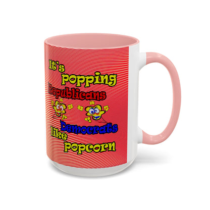 popping like popcorn - Accent Mug (yellow-orange wave)