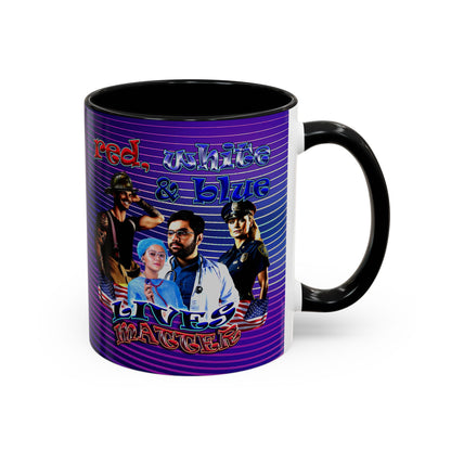 rw&b lives matter - Accent Mug (purple wave)