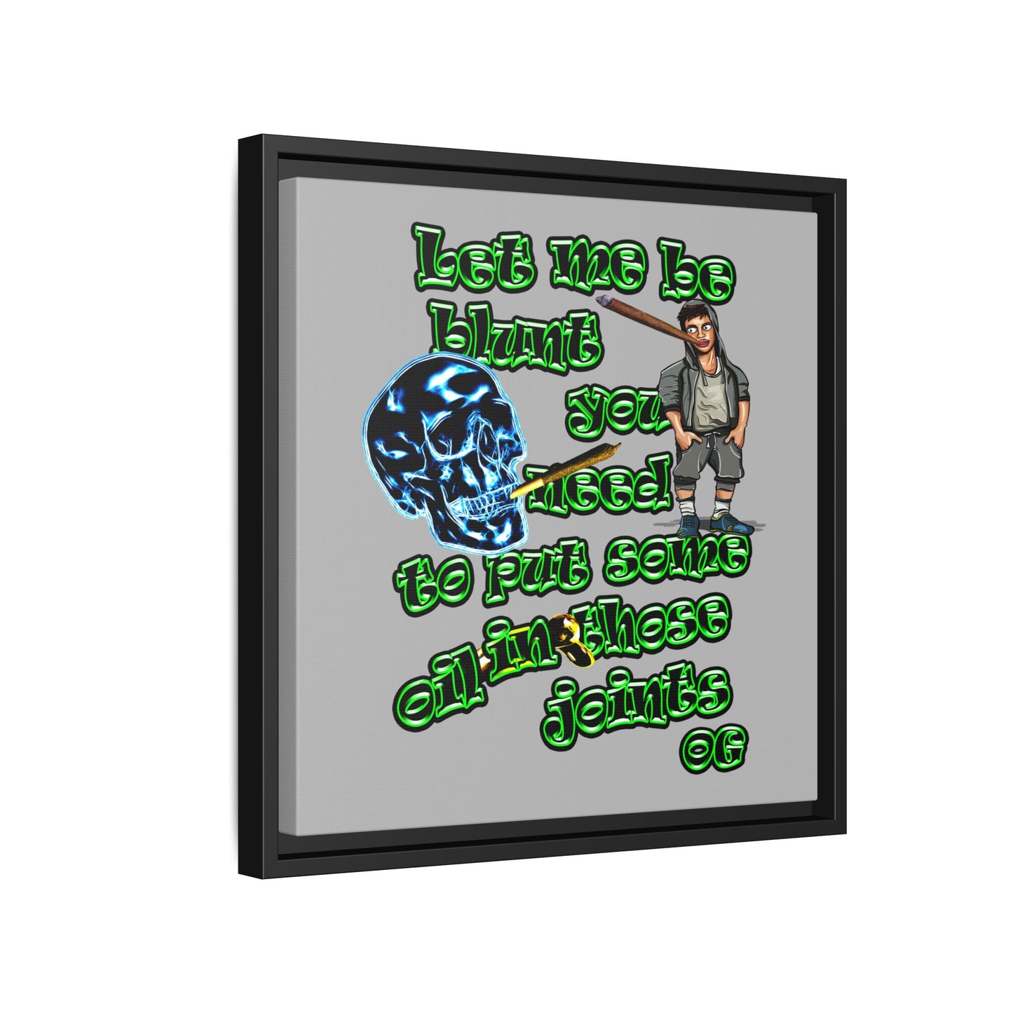 og - framed canvas art (light grey)