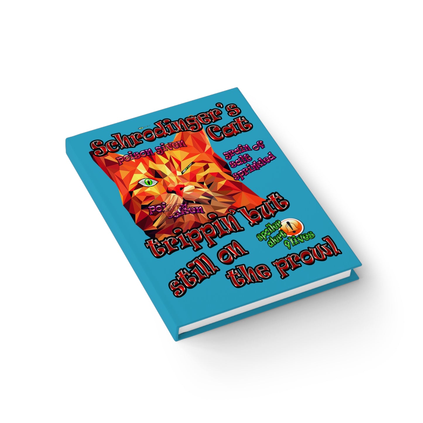 schrodinger's cat - journal-lined (turquoise)