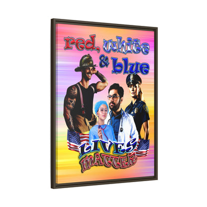 rw&b lives matter - framed canvas art (color blur)