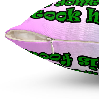 turtle race - Spun Polyester Square Pillow - (light blue-pink wave)