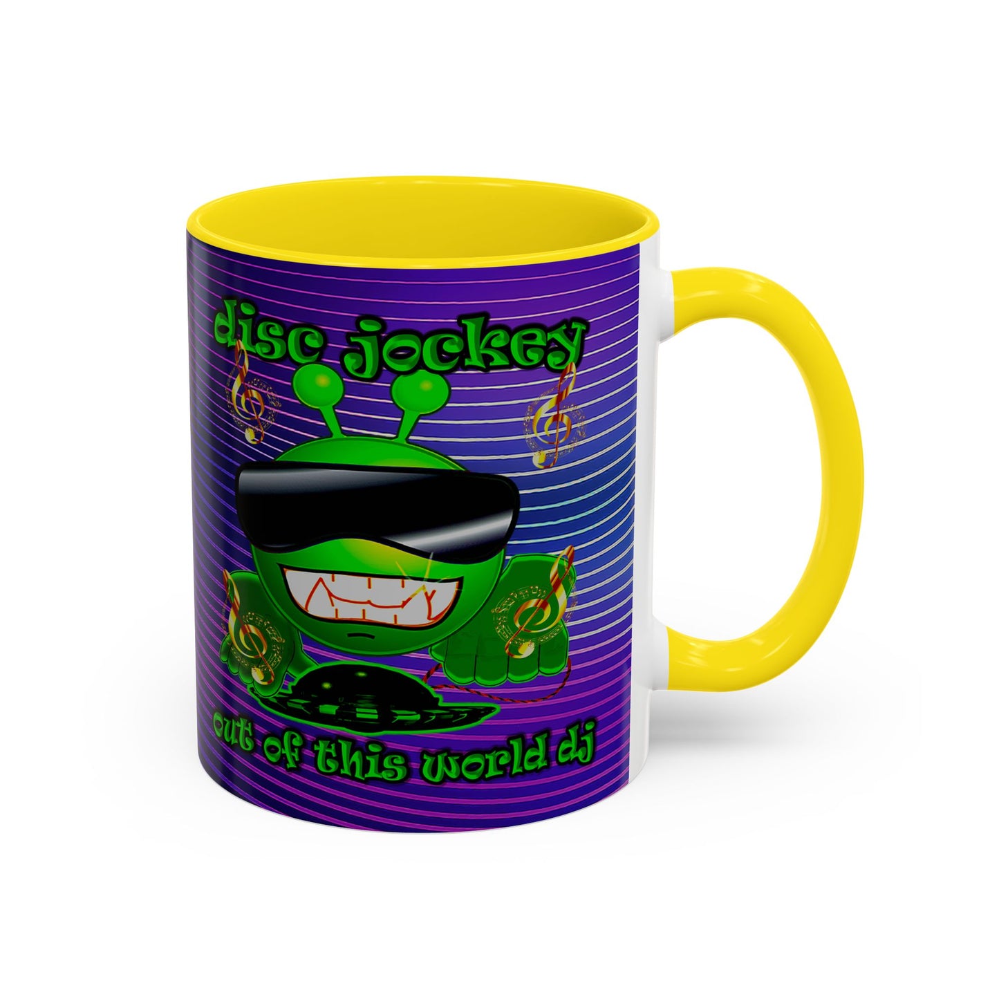 disc jockey - Accent Mug (purple wave)