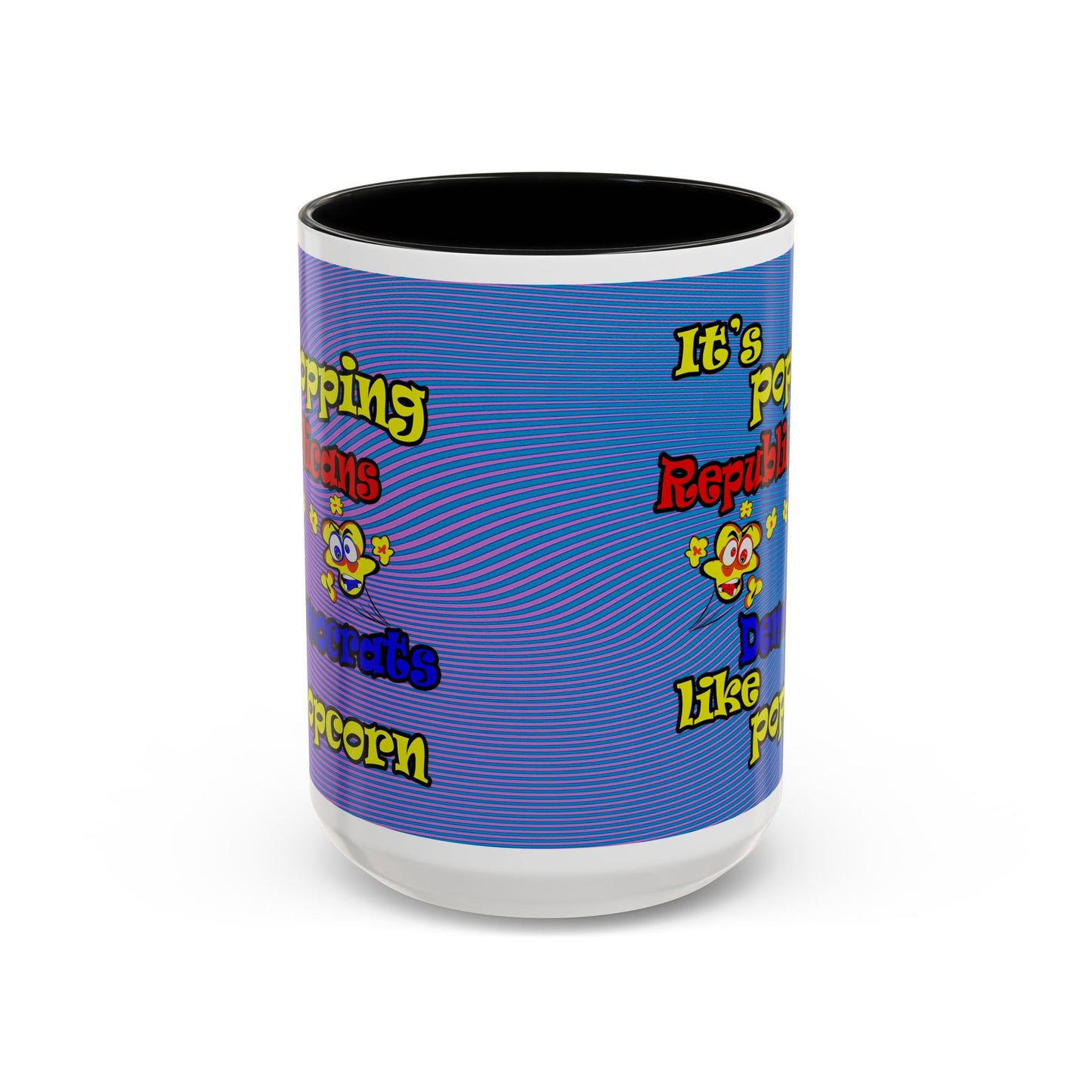 popping like popcorn - Accent Mug (light blue-purple wave)