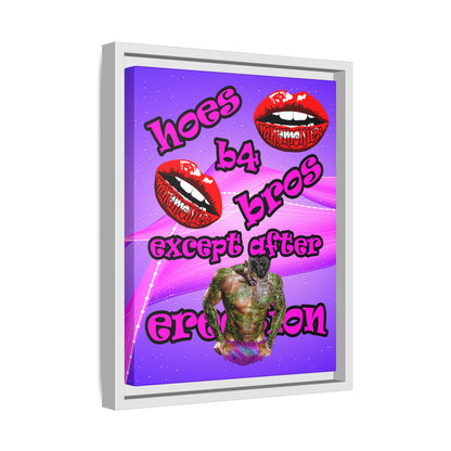 hoes b4 bros - framed canvas art (purple-pink wave)