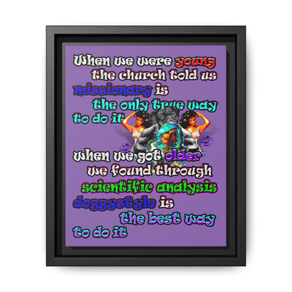 doggystyle - framed canvas art (light purple)