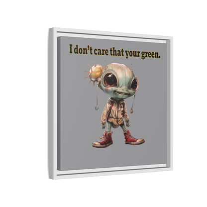 I don't care that your green - framed canvas art (grey)