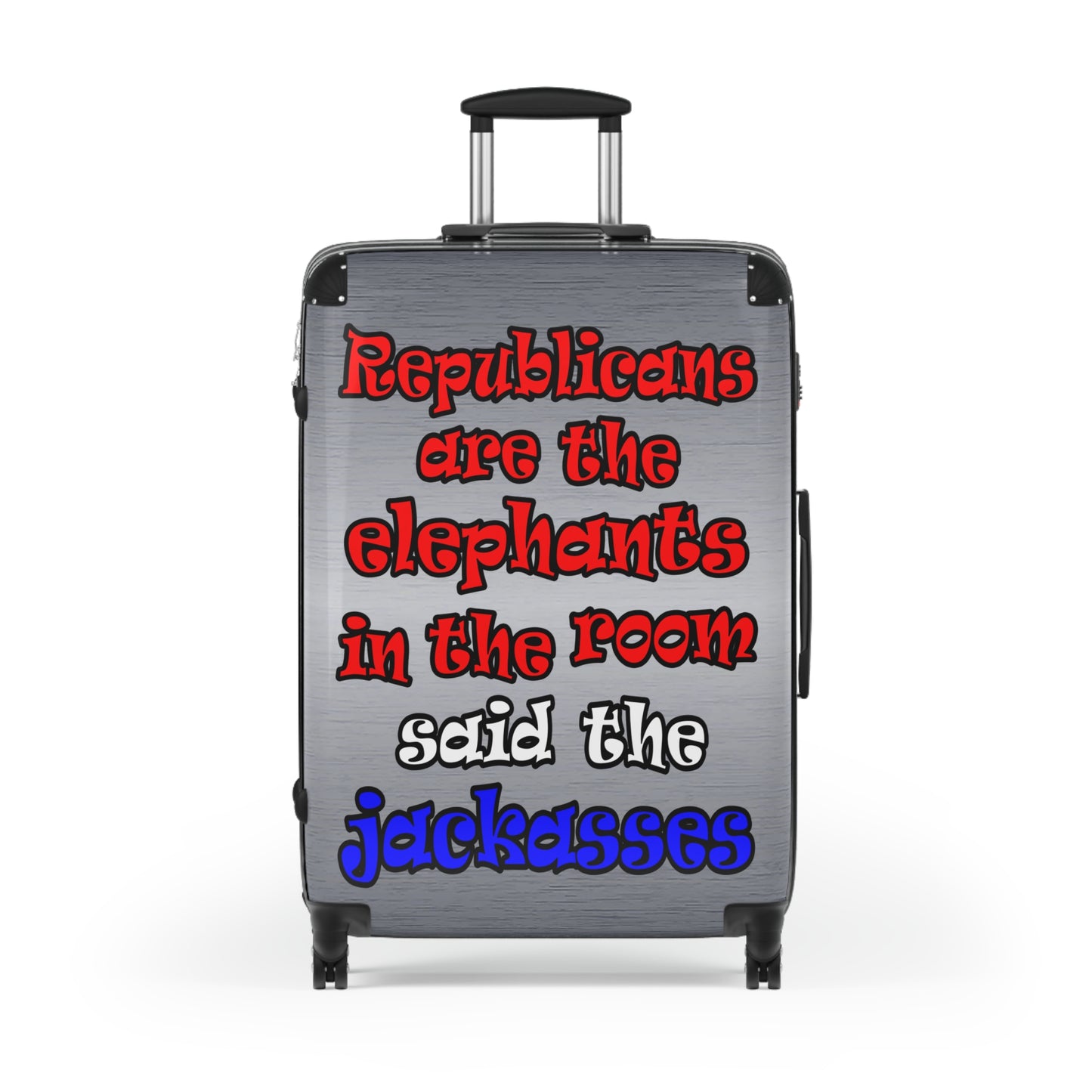 donkeys and elephants - Suitcase (brushed nickel)