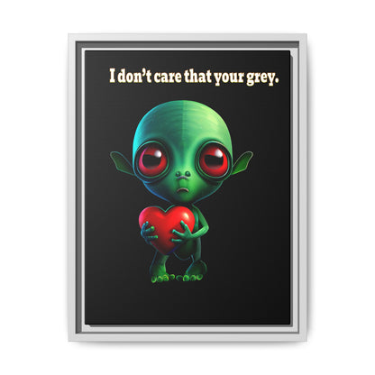 I don't care that your grey - framed canvas art (black)
