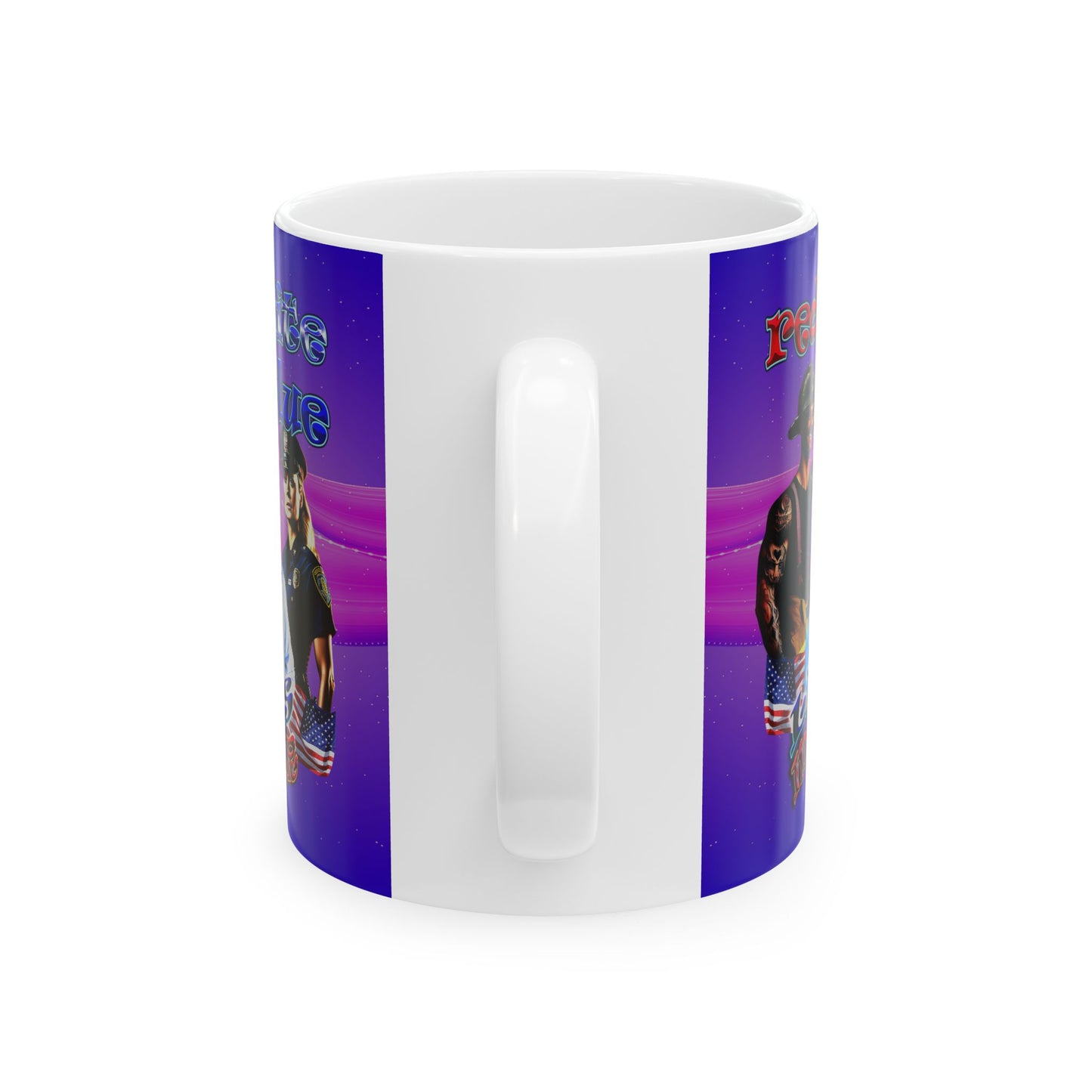 rw&b lives matter - White Mug (purple-pink wave)