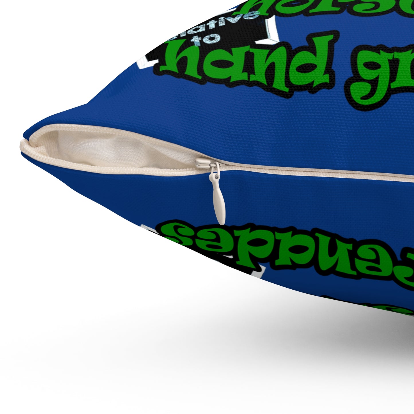 my luck - Spun Polyester Square Pillow - (dark blue)