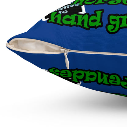 my luck - Spun Polyester Square Pillow - (dark blue)