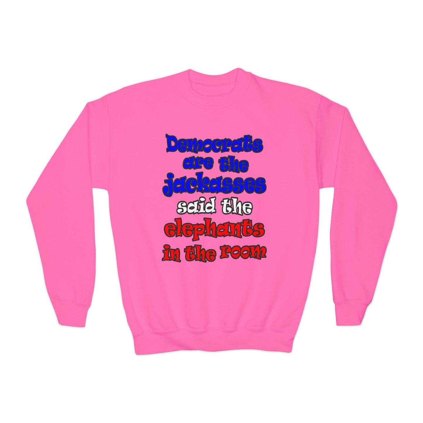 donkeys and elephants - Youth Crewneck Sweatshirt