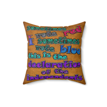 declaration of the independents - Faux Suede Square Pillow - (dichromatic brown papyrus)