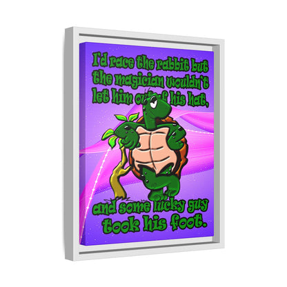 turtle race - framed canvas art (purple-pink wave)