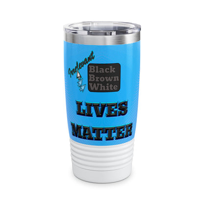irrelevant - Ringneck Tumbler, 20oz (light blue-purple wave)