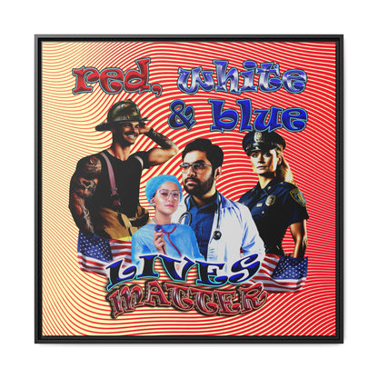 rw&b lives matter - framed canvas art (yellow-orange wave)
