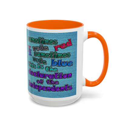 declaration of the independents - Accent Mug (faded blue)