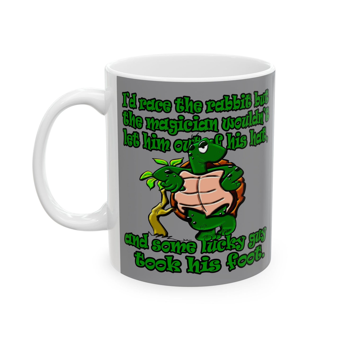 turtle race - White Mug (grey)