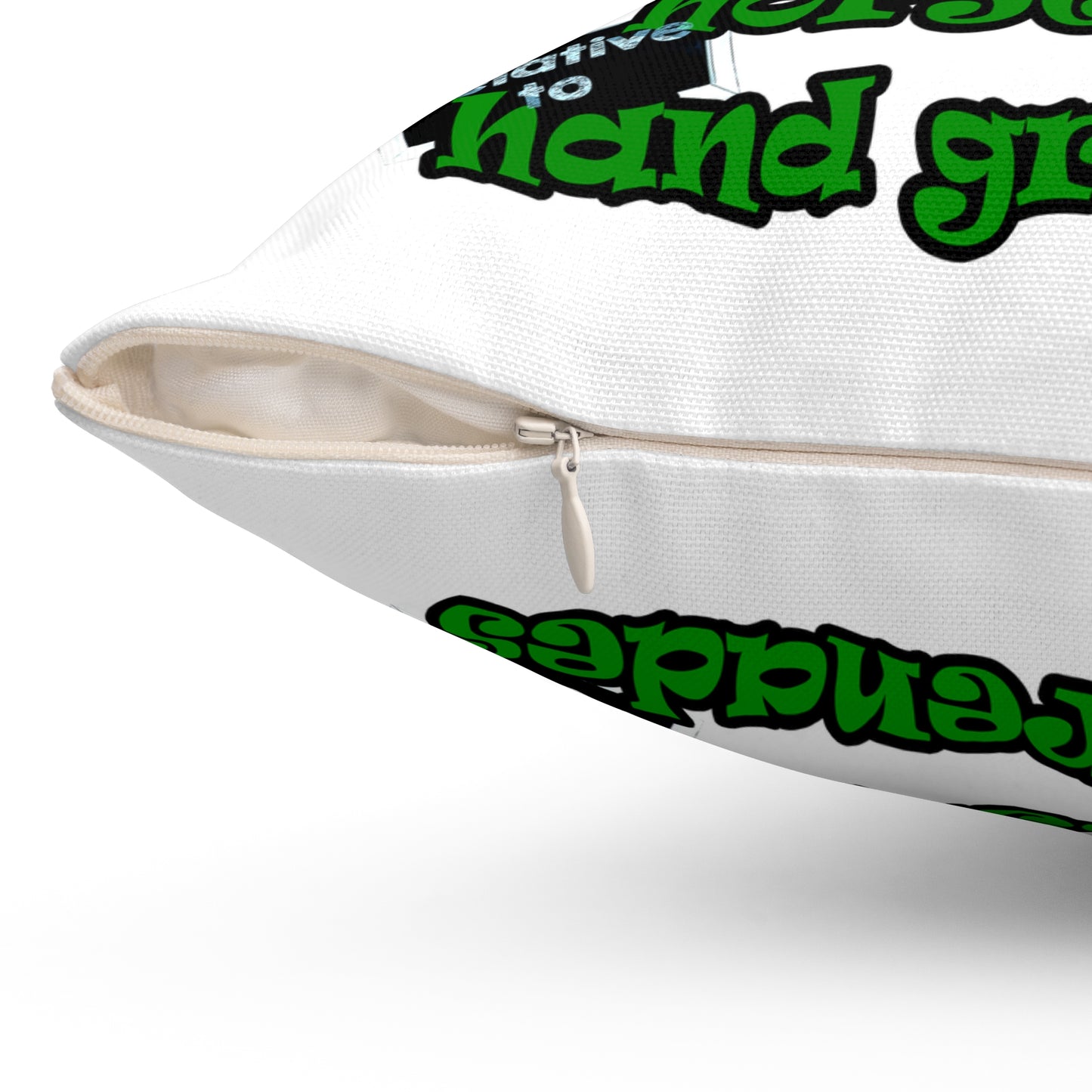 my luck - Spun Polyester Square Pillow - (white)