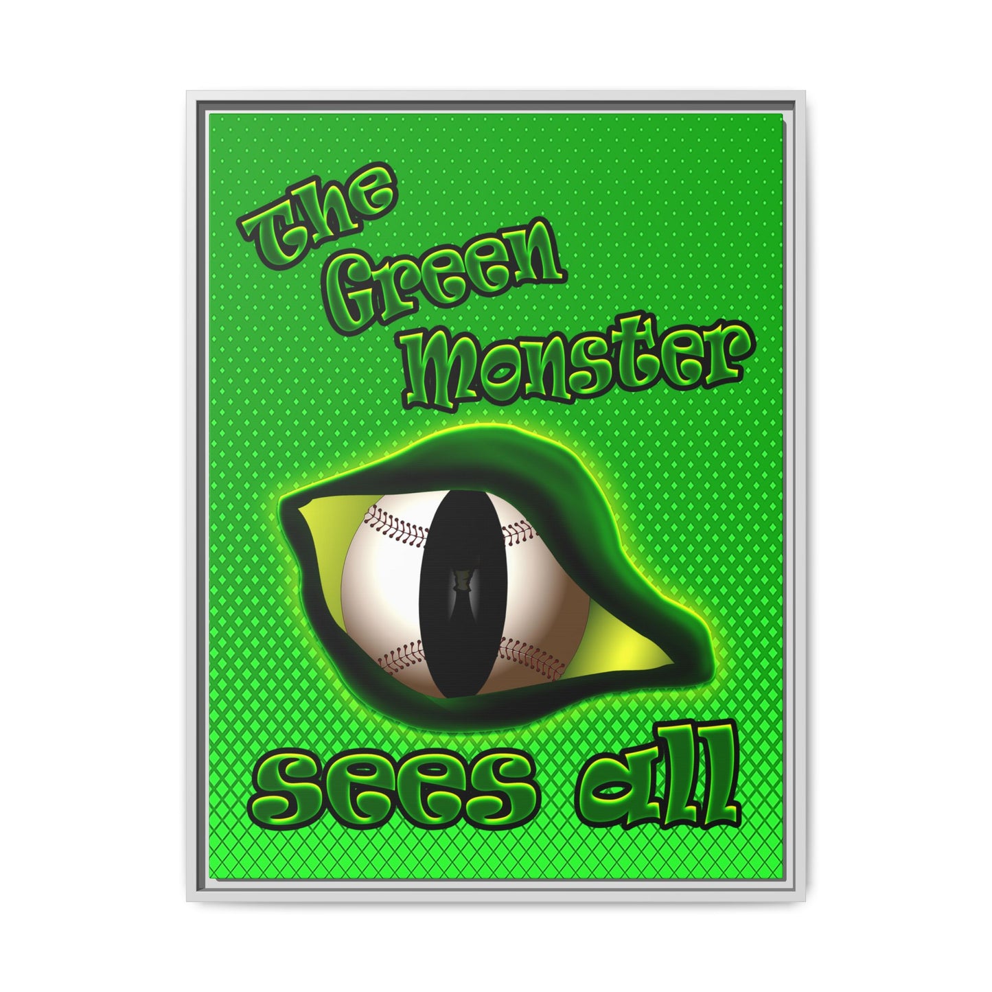 green monster - framed canvas art (logo green)