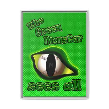 green monster - framed canvas art (logo green)