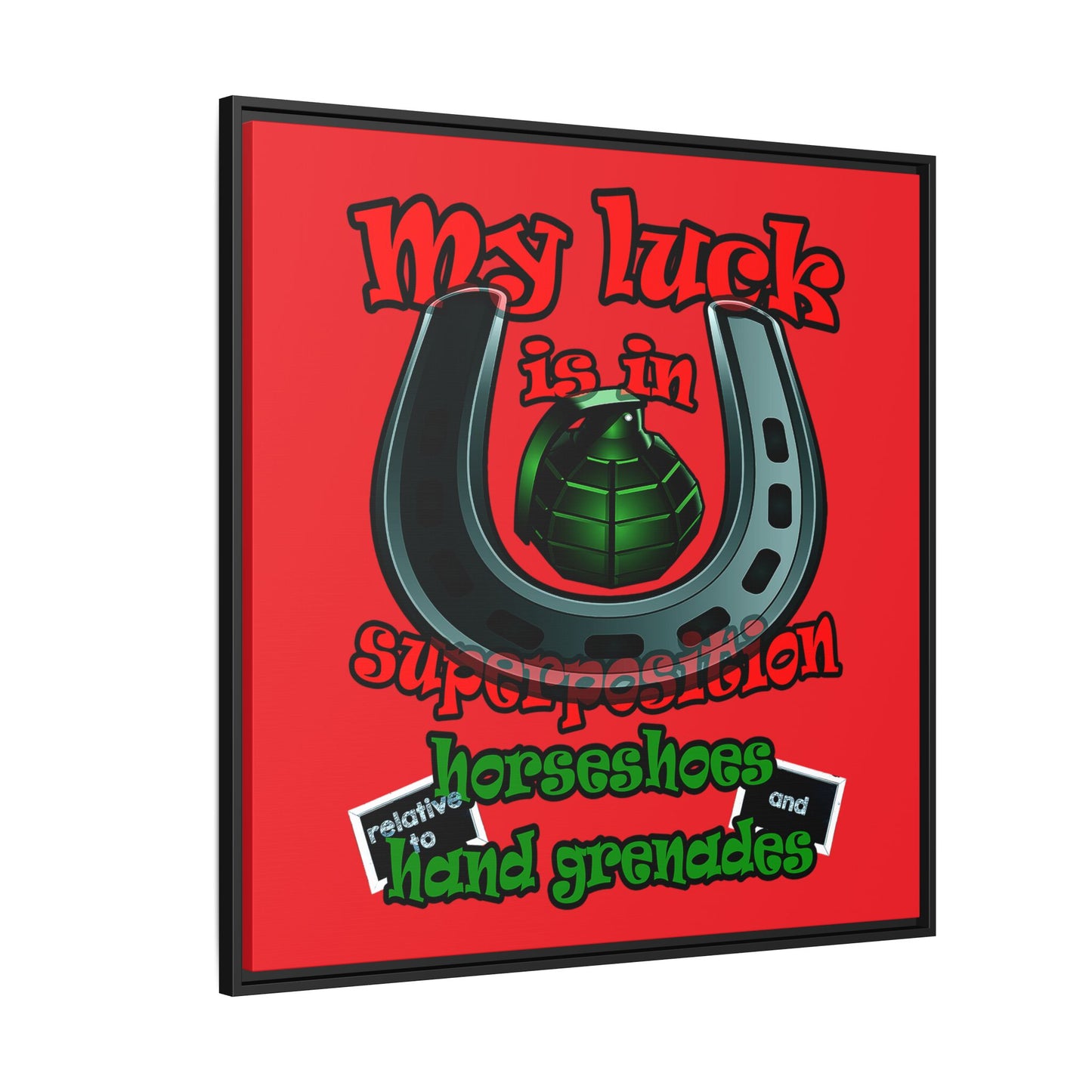 my luck - framed canvas art (red)