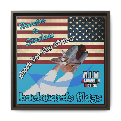 shoot for the stars - framed canvas art (turquoise)