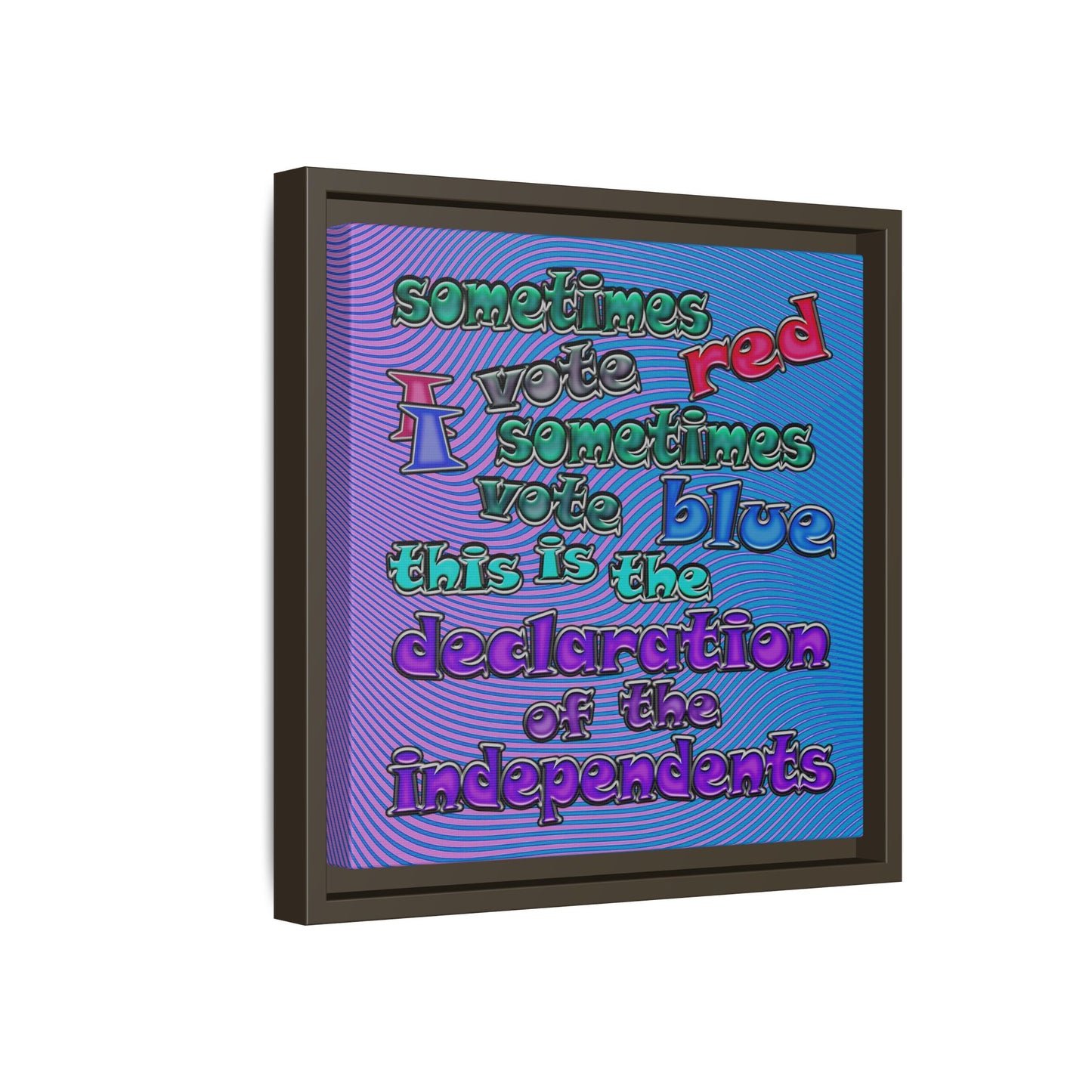declaration of the independents - framed canvas art (light blue-purple wave)