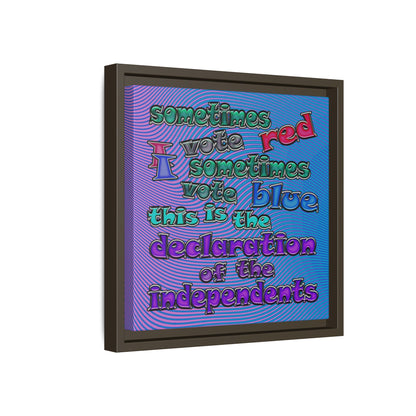 declaration of the independents - framed canvas art (light blue-purple wave)