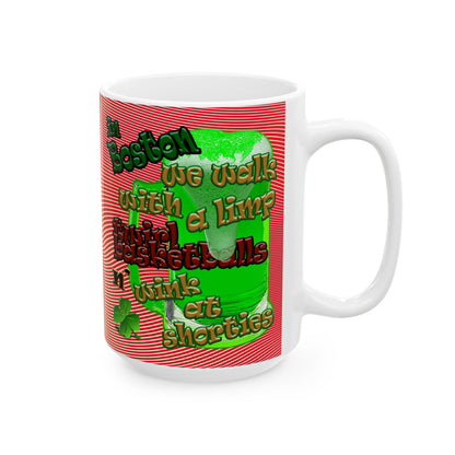 celtics logo - White Mug (yellow-orange wave)