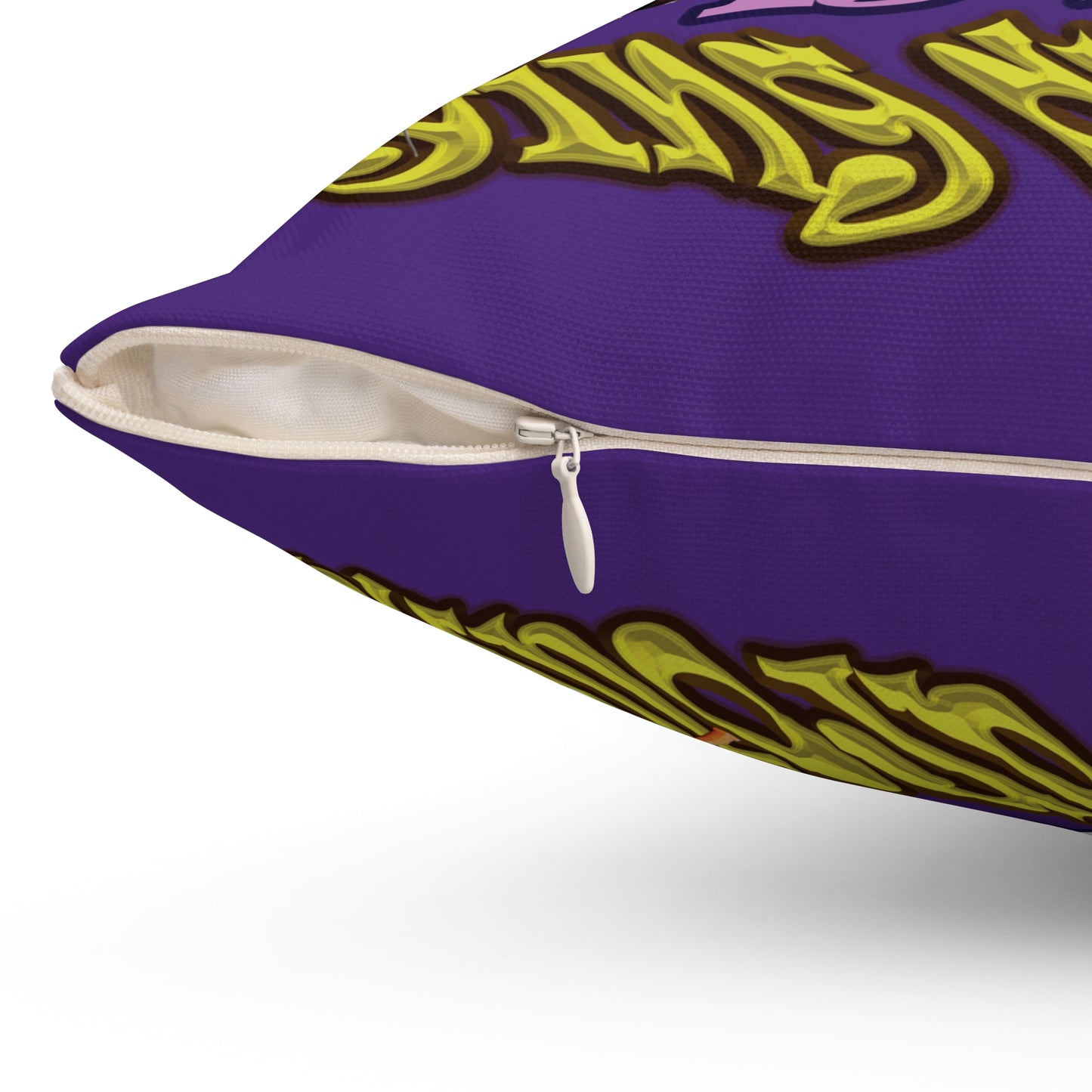 the bum's shit - Spun Polyester Square Pillow - (purple)