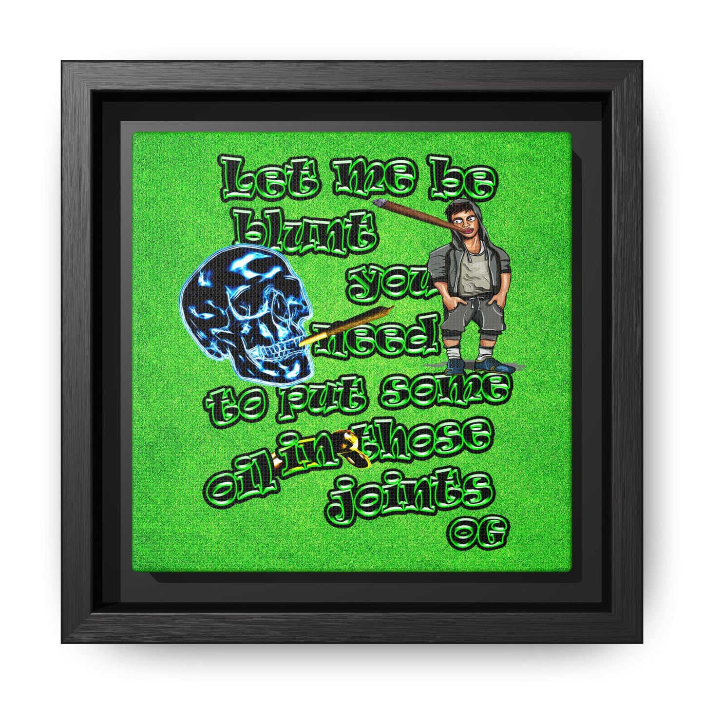 og - framed canvas art (green turf)