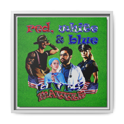 rw&b lives matter - framed canvas art (green turf)